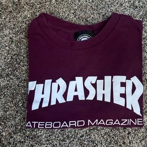 THRASHER MAROON T SHIRT WOMENS S